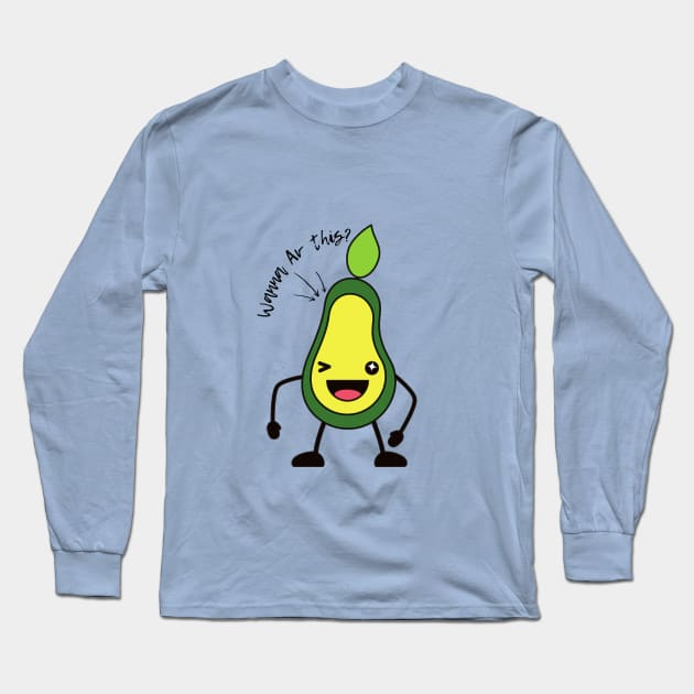 Cute Avocado Obsession Long Sleeve T-Shirt by Skyhigh Studio